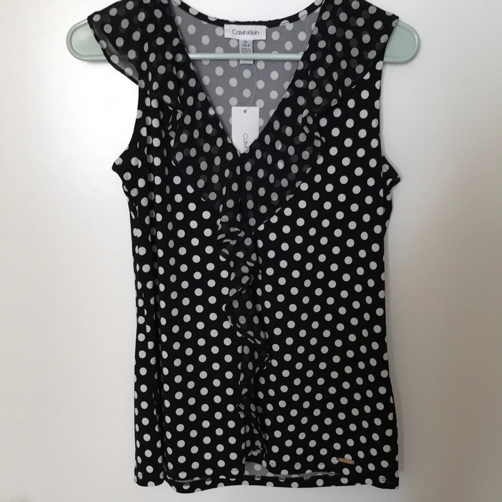 Calvin Klein Ruffle Front Blouse